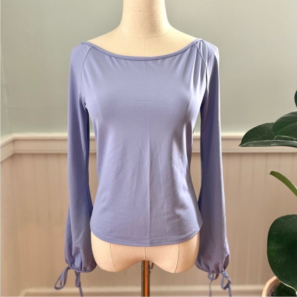 Vintage Lavender Boatneck Long Sleeve Top